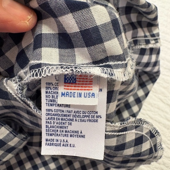 Kiel James Patrick Scalloped Oxford blue/white checkered shirt dress. Size XS - Picture 10 of 11